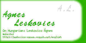 agnes leskovics business card